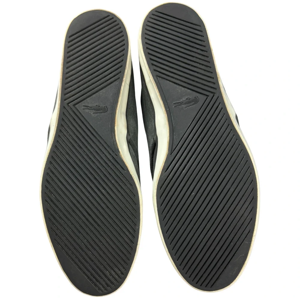 Lacoste Suede Sevrin 4 Grey Black Sneakers Loafers Shoes Metal Alligator Size 13